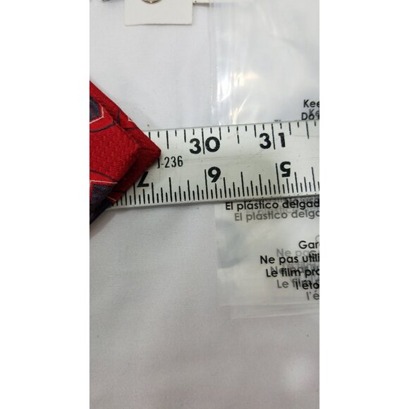 Jos. A. Bank Mens Necktie Red Geometric Squares Silk Tie Made In Italy - Picture 5 of 6